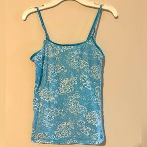 Ambiance apparel Blue and White Fitted Camisole